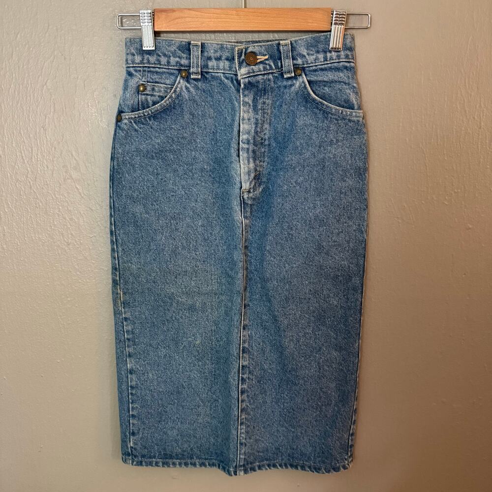 LEVI'S Orange Tab Knee Lenght Pencil Skirt Size US 14 Casual comfort light wash